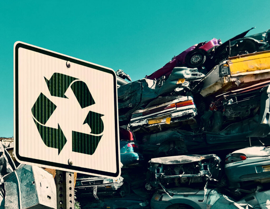 Pile of junk cars.